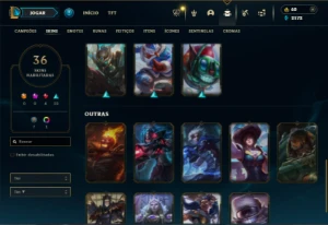 Esmeralda 4 com 80 Champs e 36 Skins + 2 Fragmentos - League of Legends LOL