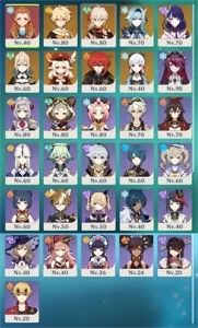 [AR56] COM (7X PERSONAGENS & 3X ARMAS | 5 ESTRELAS) - Genshin Impact