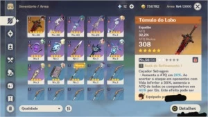 Acc AR27 com Ganyu + Tumulo do lobo - Genshin Impact