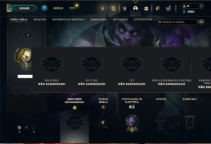 Unranked com 35 Champs e 1 Skin + 4 Fragmentos - League of Legends LOL