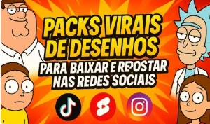 Packs Virais de Desenhos virais TikTok e Shorts! Atualizado - Redes Sociais