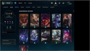 CONTA LEAGUE OF LEGENDS 1119 SKINS, COMPLETA LOL