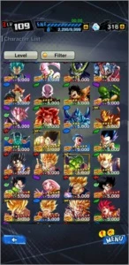 DB LEGENDS LVL 109 ACCOUNT ACTIVE - Dragon Ball Legends