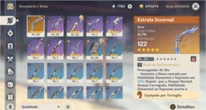 Ar 30 Tartaglia + estrela invernal + mona + 8k de gemas - Genshin Impact