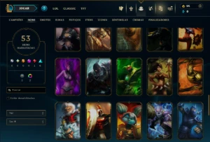 Unranked com 35 Champs e 53 Skins - League of Legends LOL
