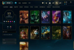 Unranked com 35 Champs e 53 Skins - League of Legends LOL