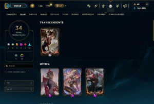 Ouro 4 com 80 Champs e 34 Skins +2 Prestigios ( MAIN ADC ) - League of Legends LOL