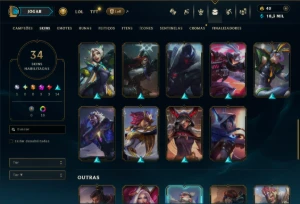 Ouro 4 com 80 Champs e 34 Skins +2 Prestigios ( MAIN ADC ) - League of Legends LOL