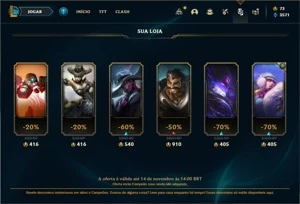 Conta ouro 3 com 105 Champs e 76 Skins (Ex Diamante) - League of Legends LOL