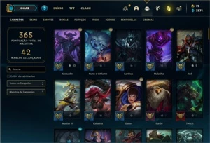 Conta ouro 3 com 105 Champs e 76 Skins (Ex Diamante) - League of Legends LOL