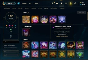 Conta ouro 3 com 105 Champs e 76 Skins (Ex Diamante) - League of Legends LOL