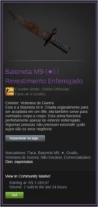 Faca CSGO - Baioneta M9 (★) | Revestimento Enferrujado - Counter Strike