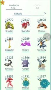 Conta lvl 33 com 46 shinys e mais de 100 Lendários - Pokémon