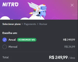 Discord Nitro Gaming 1 Ano Super Barato! R$ 12,50 Por Mês. - Assinaturas e Premium