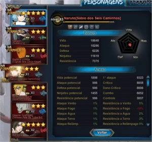 Conta naruto online top 3 sv novo com naruto 6 caminhos ! - Outros