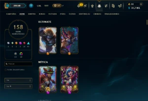 Bronze 1 com TODOS os Champs e 158 Skins ( ADC / MID / JG ) - League of Legends LOL