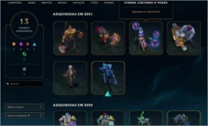 Conta league of legends nível 405, 240 skins LOL
