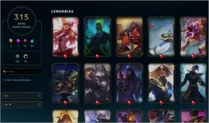 Conta League of Legends LoL 315 skins habilitadas Conta 2013