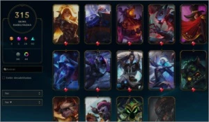 Conta League of Legends LoL 315 skins habilitadas Conta 2013