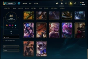 Conta unranked com 155 Champs e 46 Skins - League of Legends LOL