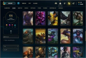 Conta unranked com 155 Champs e 46 Skins - League of Legends LOL