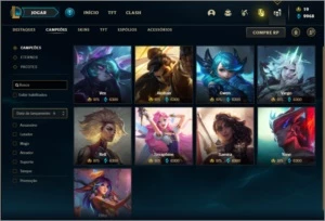 Conta unranked com 155 Champs e 46 Skins - League of Legends LOL
