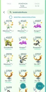 Conta Pokemon GO Com Mewtwo 100%Shiny - Pokémon