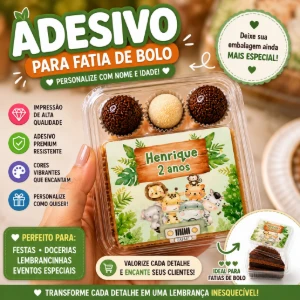 100 Adesivos Safari 6x4cm - Sem Recorte - Artesanato e Personalizados