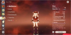 Conta Henshin Impact AR 44 Diluc/Klee/Jean e +++ - Genshin Impact