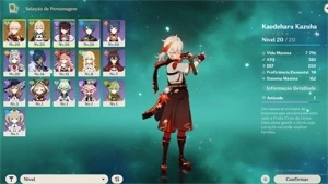 Conta reroll kazuha + jean - Genshin Impact