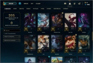 Conta platina 4 e platina 1 com 24 skins e 62 champs - League of Legends LOL