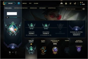 Conta platina 4 e platina 1 com 24 skins e 62 champs - League of Legends LOL