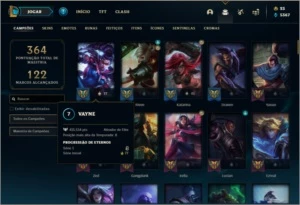 Conta prata 1 com 118 champs e 41 skins (400k de vayne) - League of Legends LOL