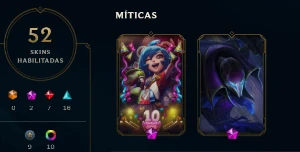 Ultimo elo: emeralda 1, 71% de Win rate 52 skins e 10 cromas - League of Legends LOL