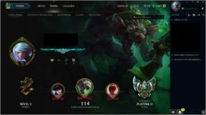 Conta Platina 2, 75 pontos, 37 campeões, conta antiga. - League of Legends LOL
