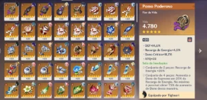 Genshin Impact AR56 com 45 PERSONAGENS 12 T5 Yae Xiao Raiden