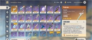 Genshin Impact AR52 4 Cinco estrelas e todos 4 estrelas