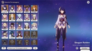 V AR40>childe, jean c1, raiden,kujou sara c5,harpa celestial - Genshin Impact