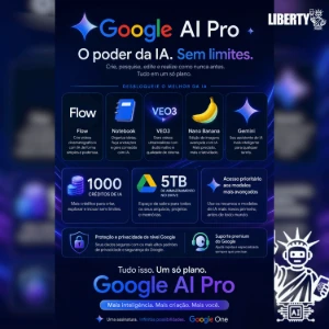 Google AI Pro, VEO3, 5tb e muito +- 1 mês - (no seu email)