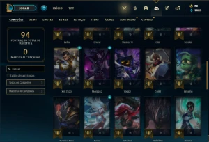 Conta Unranked com 45 Champs e 19 Skins +2 Fragmentos - League of Legends LOL