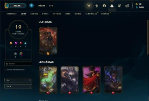 Conta Unranked com 45 Champs e 19 Skins +2 Fragmentos - League of Legends LOL
