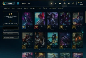 Conta Unranked com 45 Champs e 19 Skins +2 Fragmentos - League of Legends LOL