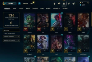 Unranked com 40 Champs e 9 Skins + 2 Fragmentos - League of Legends LOL