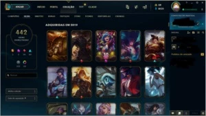conta de league of legends 455skins, todos os campeões LOL
