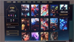 Conta LOL 190 skins negocio preço - League of Legends