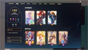 Conta LOL 190 skins negocio preço - League of Legends