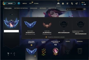 Conta diamante 4 com 28 Champs e 5 Skins + 5 Fragmentos - League of Legends LOL