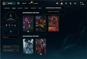 Conta diamante 4 com 28 Champs e 5 Skins + 5 Fragmentos - League of Legends LOL