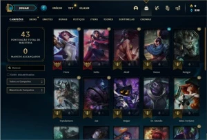 Conta diamante 4 com 28 Champs e 5 Skins + 5 Fragmentos - League of Legends LOL