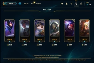 Conta diamante 4 com 28 Champs e 5 Skins + 5 Fragmentos - League of Legends LOL